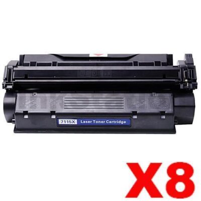 8 x HP C7115X (15X) Compatible Black Toner Cartridge - 3,500 Pages