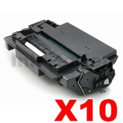 10 x HP CE255X (55X) Compatible Black High Yield Toner Cartridge - 12,000 Pages