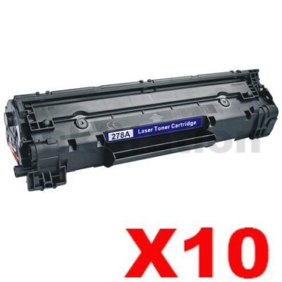 10 x HP 78A CE278A Compatible Black Toner Cartridge - 2,100 Pages