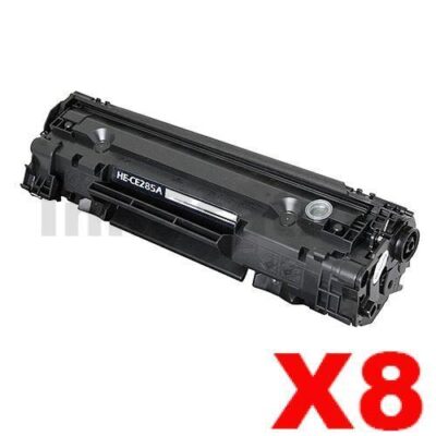 8 x HP CE285A (85A) Compatible Black Toner Cartridge - 1,600 Pages