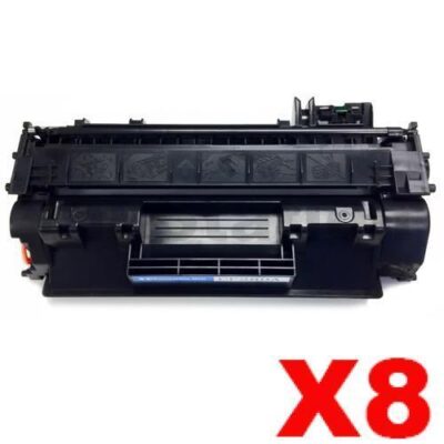 8 x HP CF280A (80A) Compatible Black Toner Cartridge - 2,700 Pages