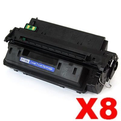 8 x HP Q2610A (10A) Compatible Black Toner Cartridge - 6,000 Pages