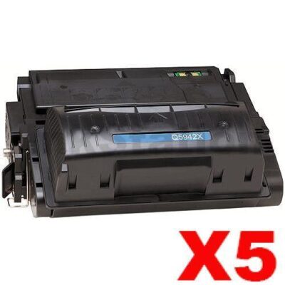 5 x HP Q5942X (42X) Compatible Black Toner Cartridge - 20,000 Pages