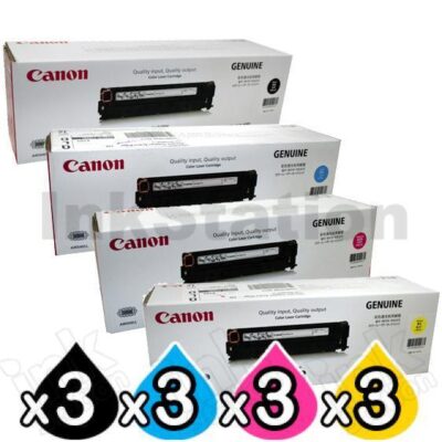 3 sets of 4 Pack Genuine Canon CART-318 Toner Cartridges [3BK,3C,3M,3Y]