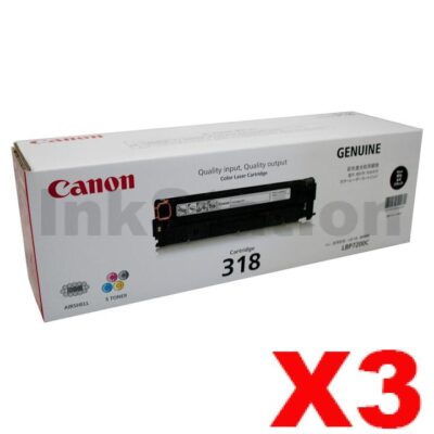 3 x Genuine Canon CART-318 Black Toner Cartridge - 3,100 pages