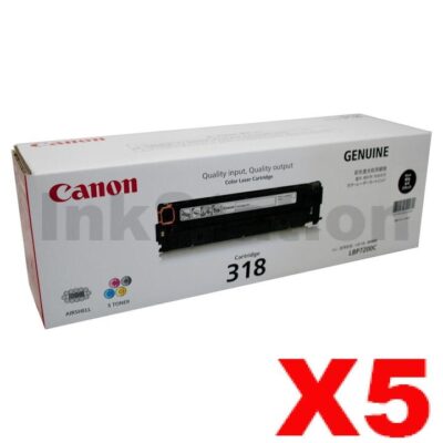 5 x Genuine Canon CART-318 Black Toner Cartridge - 3,100 pages