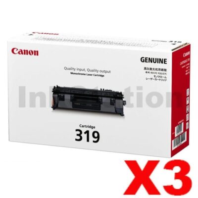 3 x Canon CART-319 Black Genuine Laser Toner Cartridge 2,100 pages