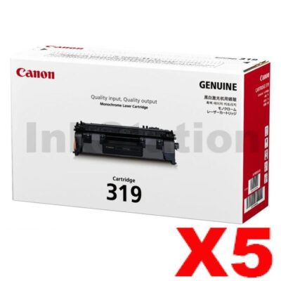 5 x Canon CART-319 Black Genuine Laser Toner Cartridge 2,100 pages