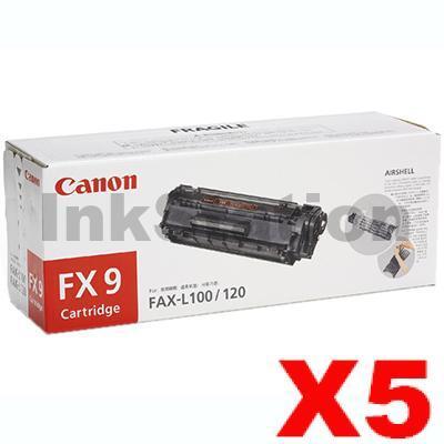 5 x Canon FX-9 Black Genuine Toner Cartridge - 2,000 pages