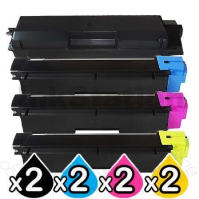 2 sets of 4 Pack Non-Genuine alternative for TK-594 Toner Cartridges suitable for Kyocera FS-C2026MFP, FS-C2126MFP, FS-C2526MFP, FS-C2626MFP, FS-C5250DN, M-6026CDN, M-6526CDN, P-6026CDN [2BK,2C,2M,2Y]