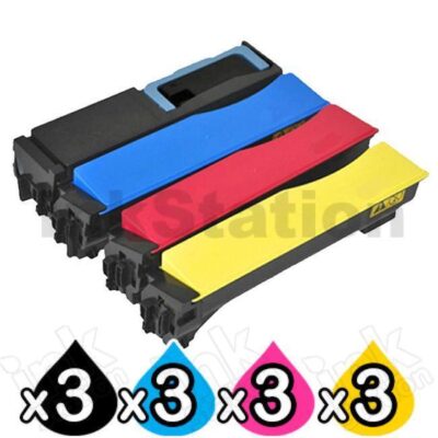 3 sets of 4 Pack Non-Genuine TK-564 Toner Cartridges For Kyocera FS-C5300DN, FS-C5350DN, P-6030CDN [3BK,3C,3M,3Y]