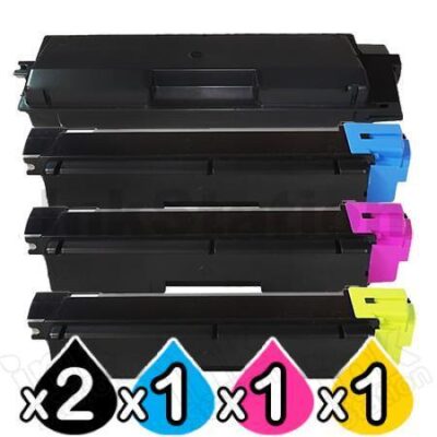 5 Pack Non-Genuine alternative for TK-594 Toner Cartridges suitable for Kyocera FS-C2026MFP, FS-C2126MFP, FS-C2526MFP, FS-C2626MFP, FS-C5250DN, M-6026CDN, M-6526CDN, P-6026CDN [2BK,1C,1M,1Y]