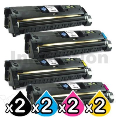 2 sets of 4 Pack HP C9700A-C9703A (121A) Compatible Toner Cartridges [2BK,2C,2M,2Y]