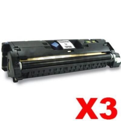 3 x HP C9700A (121A) Compatible Black Toner Cartridge - 5,000 Pages