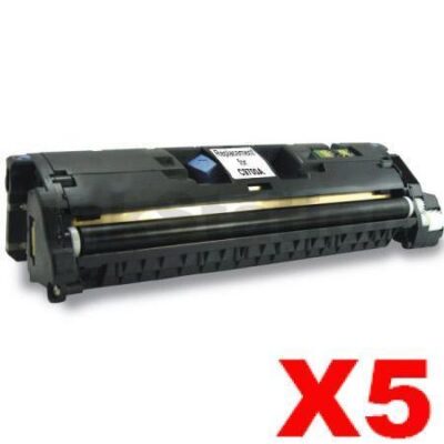 5 x HP C9700A (121A) Compatible Black Toner Cartridge - 5,000 Pages