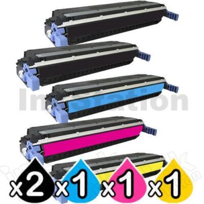 5 Pack HP C9730A-C9733A (645A) Compatible Toner Cartridges [2BK,1C,1M,1Y]