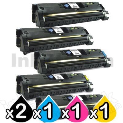 5 Pack HP C9700A-C9703A (121A) Compatible Toner Cartridges [2BK,1C,1M,1Y]