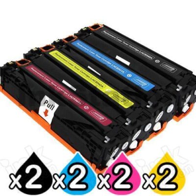 2 sets of 4 Pack HP CB540A-CB543A (125A) Compatible Toner Cartridges [2BK,2C,2M,2Y]