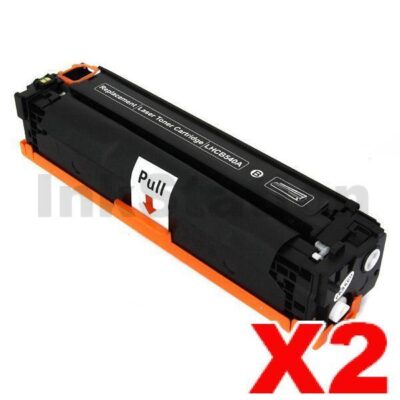 2 x HP CB540A (125A) Compatible Black Toner Cartridge - 2,200 Pages