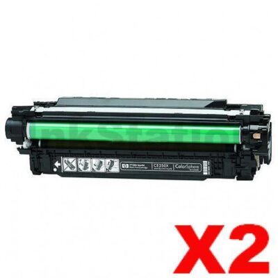 2 x HP CE250X (504X) Compatible Black Toner Cartridge - 10,500 Pages