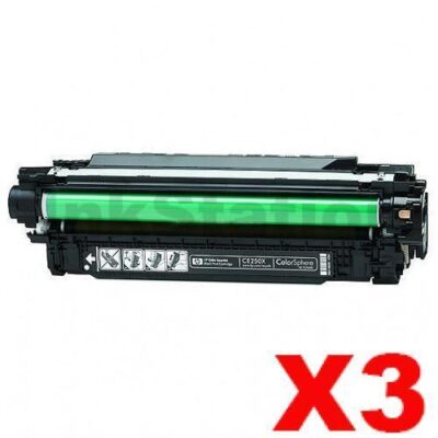 3 x HP CE250X (504X) Compatible Black Toner Cartridge - 10,500 Pages