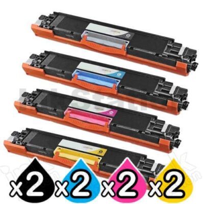 2 sets of 4 Pack HP CE310A-CE313A (126A) Compatible Toner Cartridges [2BK,2C,2M,2Y]