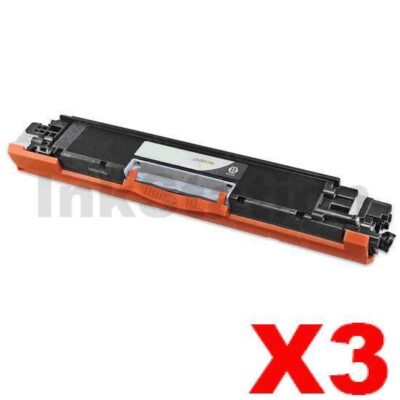 3 x HP CE310A (126A) Compatible Black Toner Cartridge  - 1,200 Pages
