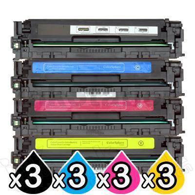 3 sets of 4 Pack HP CE320A-CE323A (128A) Compatible Toner Cartridges [3BK,3C,3M,3Y]