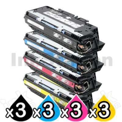3 sets of 4 Pack HP Q2670A-2683A (308A/311A) Compatible Toner Cartridges [3BK,3C,3M,3Y]