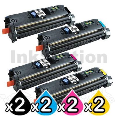 2 sets of 4 Pack HP Q3960A-Q3963A (122A) Compatible Toner Cartridges [2BK,2C,2M,2Y]