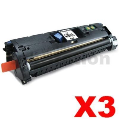 3 x HP Q3960A (122A) Compatible Black Toner Cartridge - 5,000 Pages