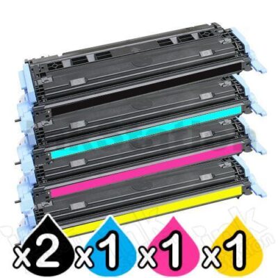 5 Pack HP Q6000A-Q6003A (124A) Compatible Toner Cartridges [2BK,1C,1M,1Y]