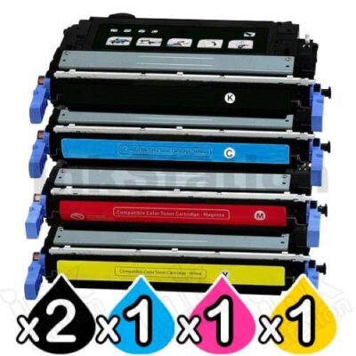 5 Pack HP Q6460A-Q6463A (644A) Compatible Toner Cartridges [2BK,1C,1M,1Y]