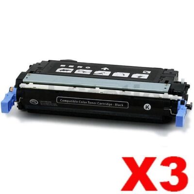 3 x HP Q6460A (644A) Compatible Black Toner Cartridge - 12,000 Pages