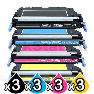 3 sets of 4 Pack HP Q6470A-Q6473A (501A/502A) Compatible Toner Cartridges [3BK,3C,3M,3Y]