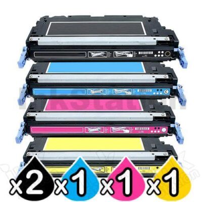 5 Pack HP Q6470A-Q6473A (501A/502A) Compatible Toner Cartridges [2BK,1C,1M,1Y]