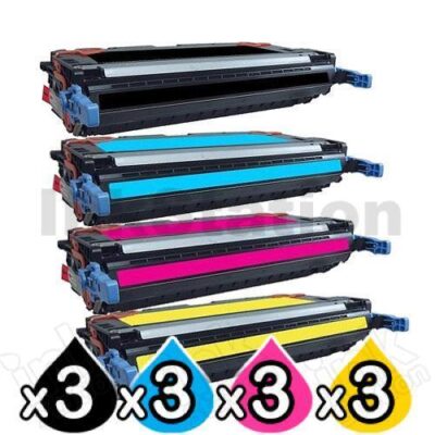 3 sets of 4 Pack HP Q7560A-Q7563A (314A) Compatible Toner Cartridges [3BK,3C,3M,3Y]