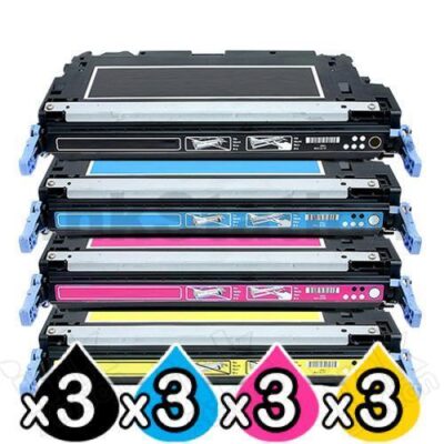3 sets of 4 Pack HP Q6470A-Q7583A (501A/503A) Compatible Toner Cartridges [3BK,3C,3M,3Y]