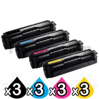 3 sets of 4 Pack Compatible Samsung CLP-415, CLX-4170, CLX-4195 Cartridge Combo CLT504S [3BK,3C,3M,3Y]