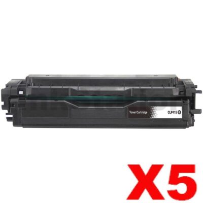 5 x Compatible Samsung CLP-415, CLX-4170, CLX-4195 [CLT-K504S K504] Black Toner SU160A 2,500 pages
