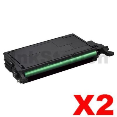 2 x Compatible Samsung CLP-K660B Black Toner Cartridge ST907A - 5,500 pages