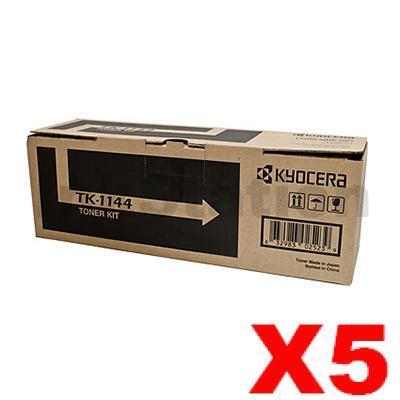 5 x Genuine Kyocera TK-1144 Black Toner Cartridge FS-1035, FS-1035MFP, FS-1135, FS-1135MFP, M-2535DN - 7,200 pages