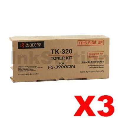 3 x Genuine Kyocera TK-320 Black Toner Cartridge FS-3900DN, FS-4000DN -15,000 pages
