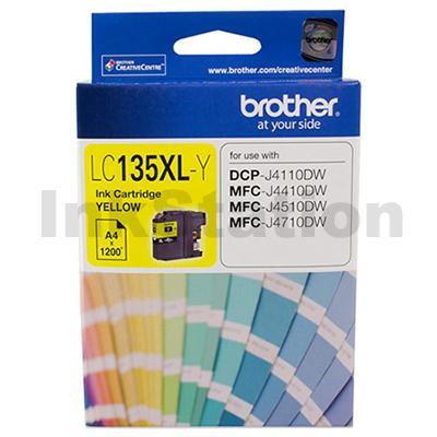 Genuine Brother LC-135XLY High Yield Yellow Ink Cartridge - 1,200 Pages