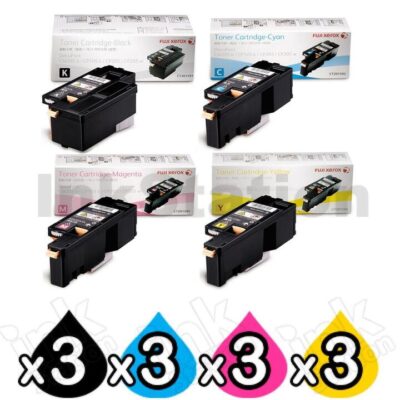 3 sets of 4 Pack Genuine Fuji Xerox DocuPrint CP105 CP205 CM205 CM215 CP215 Toner Cartridges(CT201591-CT201594)