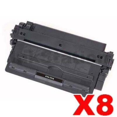 8 x Q7516A (16A) Compatible Black Toner Cartridge - 12,000 Pages
