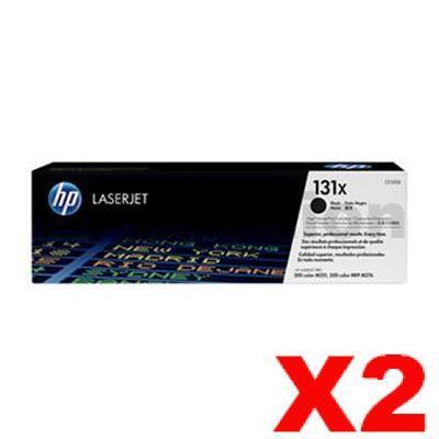 2 x HP CF210X (131X) Genuine Black High Yield Toner Cartridge - 2,400 Pages