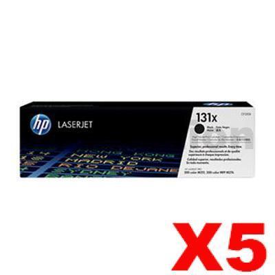 5 x HP CF210X (131X) Genuine Black High Yield Toner Cartridge - 2,400 Pages