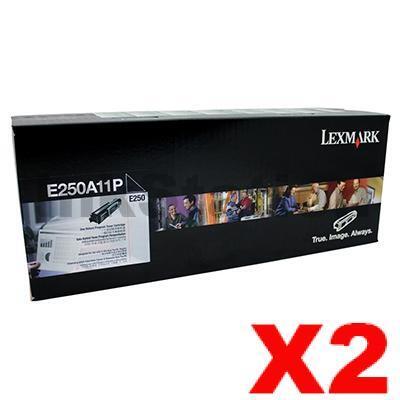 2 x Lexmark (E250A11P) Genuine E250 Toner Cartridge - 3,500 pages