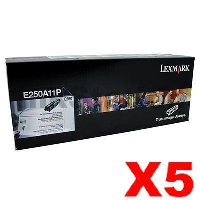 5 x Lexmark (E250A11P) Genuine E250 Toner Cartridge - 3,500 pages